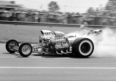 Drag  Engine on Blown Pontiac   2 Engines  4 Slicks   Eddie Built The Entire Car