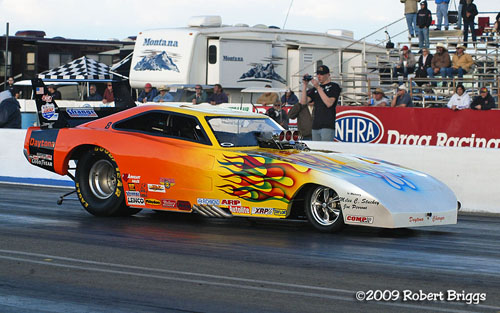 Funny Car Consolation winner Mike Halstead's beautiful Daytona Charger