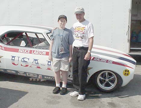 Jason and Bruce with the USA-1. Bruce made me promise to bring Jason to his Nostalgia Drag Fest this fall. 