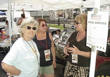 Dennis Friend's wife Meri Lynn, Jim Burke's companion Lucy, and G-Man's wife Debbie Gross.