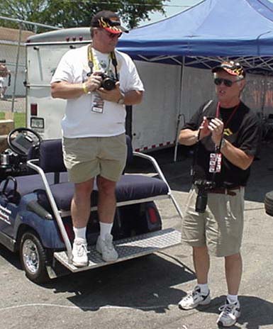 Ace photogs John Ewald and Paul Hutchins getting ready...