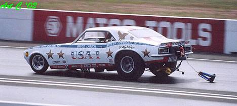 Bruce is loose! Larson had a great time with his vintage Camaro and the fans loved him. Photo by Art Cimilluca