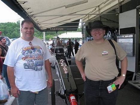 Brother Tim and yours truly hanging out in Gar's pit space. Photo by Stephen Jones