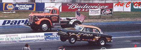 The 23rd Old Time Drags and Rod Run matched up some unlikely competitors. Photo by Art Cimilluca