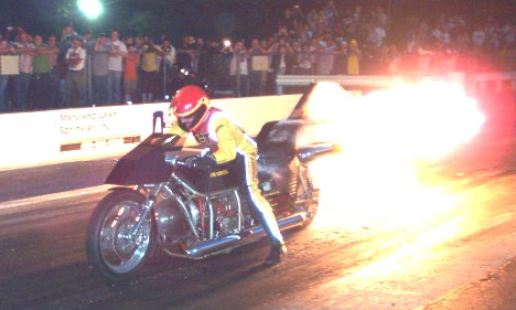 Bob Correll fires up the Jet Bike! Photo by Charlie Willis