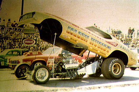 Ron Potter's Golden Nugget Mustang Fuel Funny Car at the '72 Springs. Photo by Vic Cooke