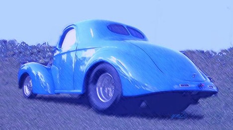 Old Blue '41 Willys. Photo art by Gonzo