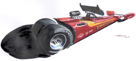 The Barry Setzer Monocoque dragster by Jeff Teaford