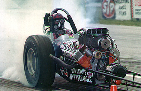 Don Garlits' Wynnscharger front engine dragster. Photo from the Drag Racing Memories collection