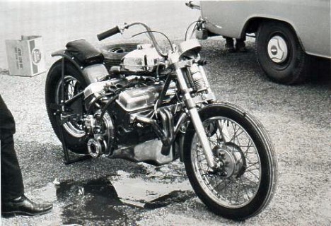 EJ Potter, the Michigan Madman, ran this bike at the 1965 AHRA Winternationals at Beeline, Arizona. Photo by Paul Hutchins