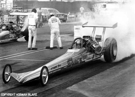 ..And Ron Attebury in the Jungle Jim Top Fueler. Photo by Norman Blake