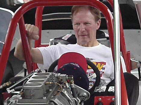 Bruce Larson at the wheel of his awesome USA-1 '68 Camaro fuel funny car. Photo by Tim Pratt