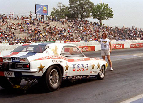 Jungle Pam and Bruce Larson were a big hit at the Funny Car Reunion. Photo by James Morgan