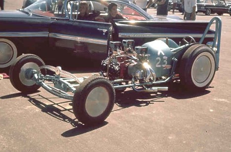 Nickelson Tool & Die dragster, 1959. Photo by Pete Garramone