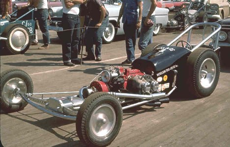 Nickelson Tool & Die dragster, 1960. Photo by Pete Garramone