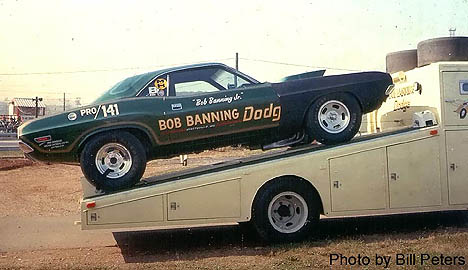 Pro Stock in a much simpler time, the Bob Banning Dodge Challenger. Photo by Bill Peters