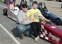 Jason and Dad pose in the staging lanes. Photo by Tim Pratt