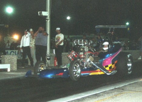 Leon Ruddock launches off the line at Albuquerque, 2000. Photo by Charlene Ruddock