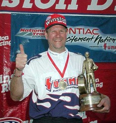 Mark Pawuk in the winner's circle at Columbus 2000. Photo thanks to John Lindsey