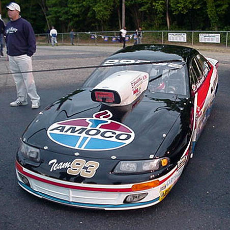 Allen Johnson had the Amoco Dodge running with the GM machines. Photo by Tim Pratt
