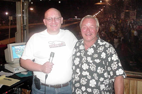 Jet and nitro veteran Dick Rosberg (R) joined Ken Stout and me in the tower to provide expert analysis. Photo by Tim Pratt