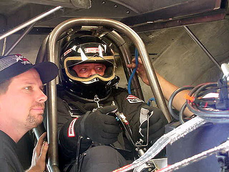 Grant Downing gets ready for his licensing pass. Photo by Connie Worsham