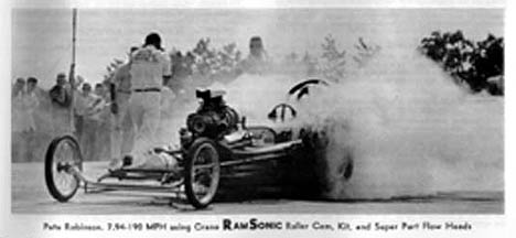 Pete Robinson's infamous jack start car. Photo from the Crane Cams catalog