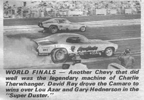 David Ray had his best NHRA outing at the 1971 World Finals. Photo from National Dragster