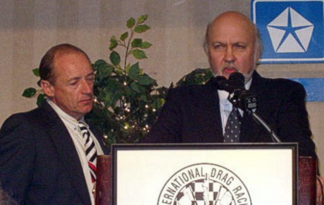 Gordie Bonin and Ron Hodgson inducted good friend and crew chief Jerry Verhuel. Photo by Phil Elliott