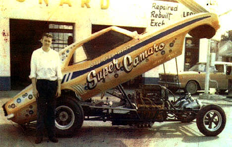 Perry Wyatt, Sr., and the Super Camaro. Photo thanks to Perry Wyatt, Jr.