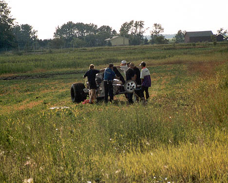 Serge ended up WAY out in left field after the crash. Photo by Sheryl Ogonoski