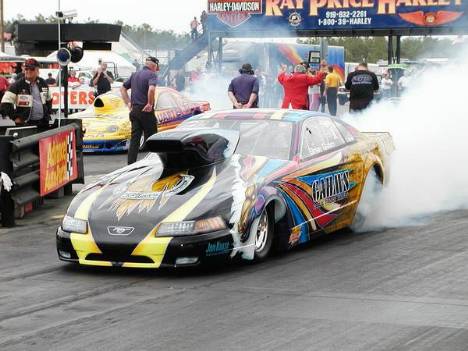 Brian Gahm has been setting the standard in IHRA Pro Stock since switching to Ford. Photo by Richards/Wood