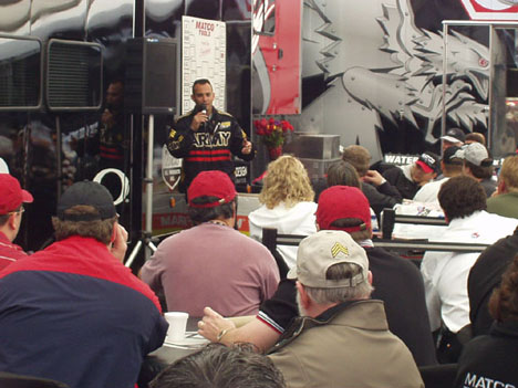 Tony speaks. Photo by Phil Elliott