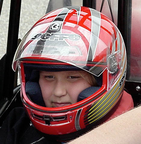 Eight year old Emily Pratt made her Junior Dragster debut on July 20, 2002. Photo by Denise Pratt