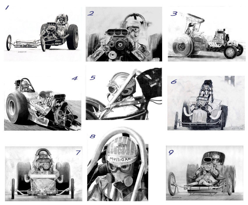 Nostalgia drag racing art by Howard Hagen! Click to see full size image