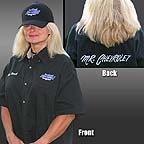 Valerie models the great looking Dick Harrell crew shirt. Click to see the full size image.