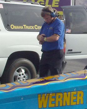 Mike Kloeber always sets his stop watch as soon as the engine behind Clay Millican starts.