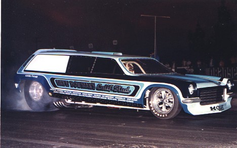 Dave Bowman's California Stud rear-engine funny car looked great and ran pretty well. Photo from Bob Plumer's Drag Racing Memories Collection