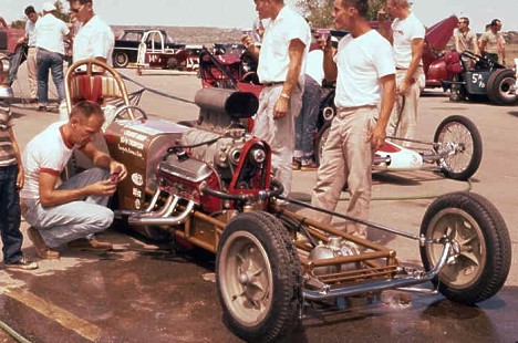 Mickey Thompson's Dragmaster car in 1961. Photo by Pete Garramone