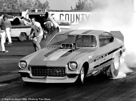 Mike Halloran's Vega Funny Car, 1972. Photo by Tom West