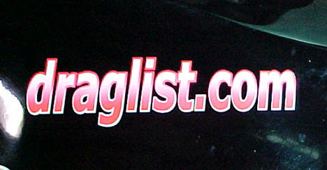 Nothing gives me a bigger thrill than seeing draglist.com on a race car! Photo by Barry Riley