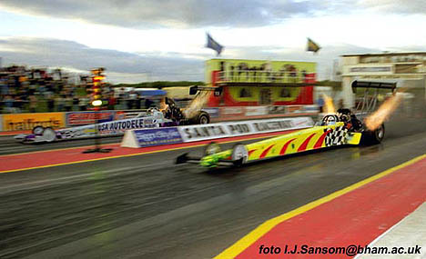 Andy Carter took the 2001 FIA European Top Fuel Championship. Photo by Ivan Sansom