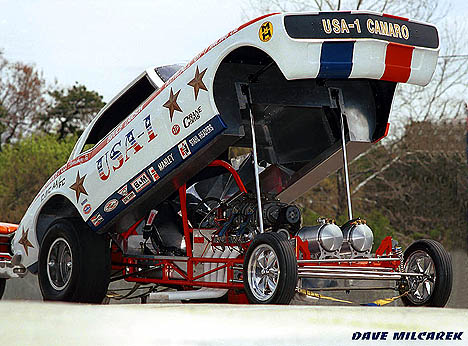 Bruce Larson's awesome '68 Camaro flopper at Atco. Photo by Dave Milcarek