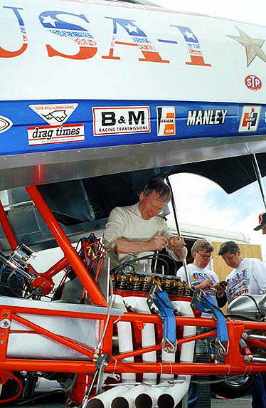 Bruce gets the Camaro ready, just like the old days. Photo by Dave Milcarek