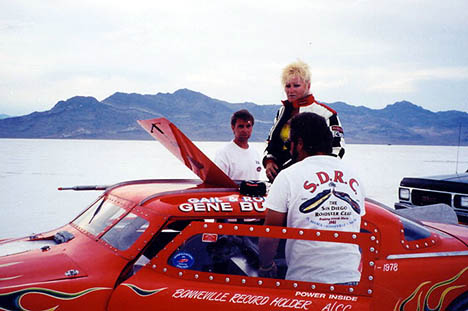 Gail gets out after completing another high speed pass in August 2001. Photo thanks to Gail Tesinsky