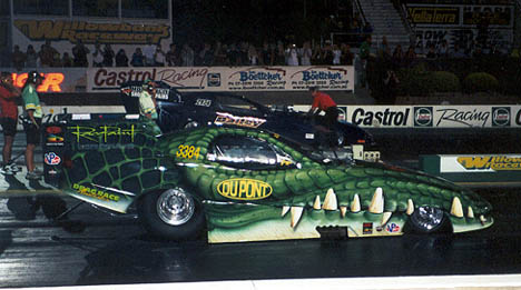 The Croc Attack fuel funny car wants to put the bite on his opponents down under. Photo by Craig Christerson