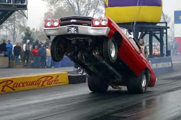 Another angle of Shepler's flying Chevy. Photo by Peter Ores