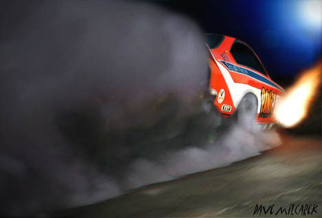 Gary Hazen's Panic Vega on an awesome nighttime run. Photo by Dave Milcarek