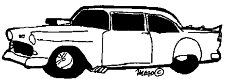 Bad '55. Drag racing art by Tom Delello
