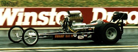 Big Daddy Don Garlits in the Swamp Rat IV. Photo by Ron Dilley